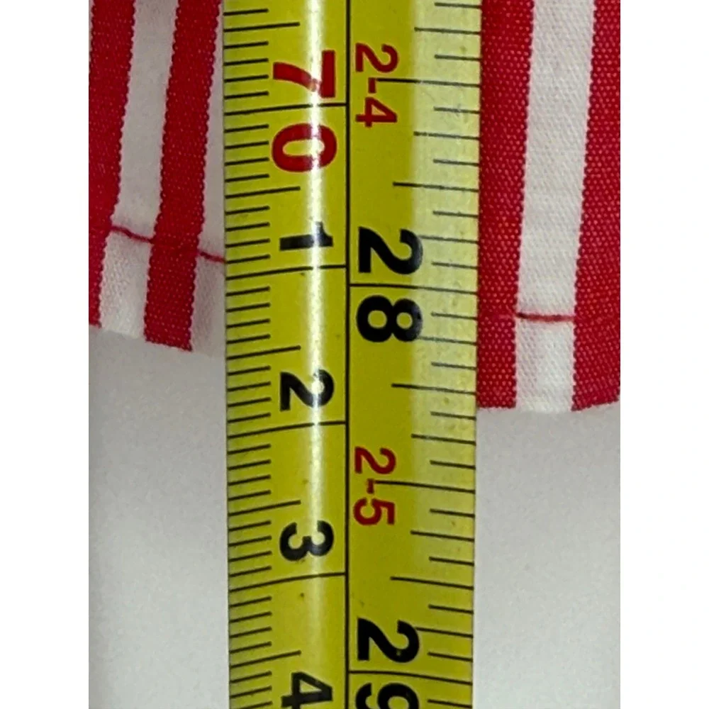 Michael Kors Red White Striped Grommet Tie‎ Front Bell Sleeve Blouse Womens Sz L